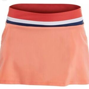 Women's Peach Skirt with Blue Accents